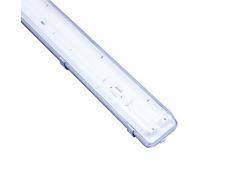 Velamp EPF258 Plafonnier Exclusivement pour 2 Tubes LED, Plastique, Gris Clair
