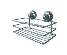 MSV 140477 Etagere de Bain Super ventouses, Fer/Plastique/Acier Chromé