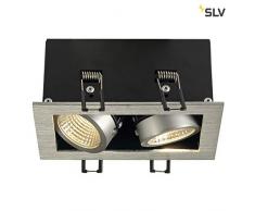SLV Spot Encastré LED KADUX, Orientable et Inclinable | Plafonniers Variables, Eclairage Intérieur | Spots LED, Réflecteur, Projecteur de Plafond, Lampes de Plafond, Encastrés | 2 Lampes, LED Intérieure, EEC E-A++