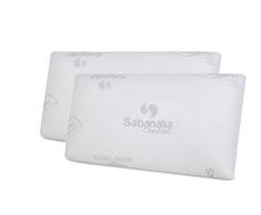 SABANALIA Lot de 2 oreillers Ã mÃ©moire de Forme en Aloe Vera Blanc 70 x 36 x 13 cm