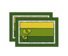 Egan paf63/07 V Lot de Sets de Table, Tissu, Vert, 2 unités