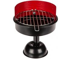 ootb 29/3632 Cendrier, Métal, Noir/Rouge, 16 x 12 cm