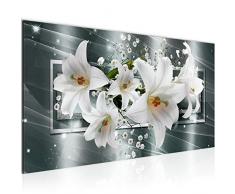 Tableau decoration murale Lys de Fleurs - XXL Impression sur Toile Salon Appartment 1 Parties - prêt à accrocher - 204712a
