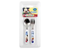 Home Mickey Mmch Set CuillÃ¨re et Fourchette, 13.5Â cm, Acier Inoxydable, Multicolore/Acier