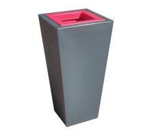 Green City Stark S Pot de Fleurs Carré à Réserve dâEau Plastique Anthracite/Framboise