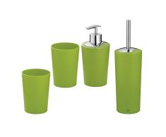 Kela Set de Salle de Bain Marta, 4 PiÃ¨ces, 1 Distributeur Ã savon - 2 Gobelets - 1 Brosse WC, Plastique 390216, Vert