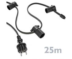 PrimeMatik NT045 Guirlande pour 50 ampoules avec culot E27 pour extÃ©rieur IP44 CÃ¢ble Ã©lectrique de 25 m