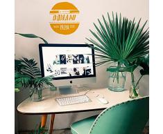 Wall Deco Je Le Fais Demain comme première Chose, décoration Autocollant Amovible en Vinyle Jaune Åuf