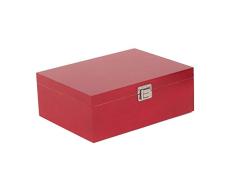 Red Hamper 36cm Bo�Te de Rangement en Bois Rouge