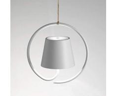 Zafferano Poldina Suspendue LED Rechargeable, Lampe avec Corps en Aluminium, Protection IP54, Convient pour lExtÃ©rieur/IntÃ©rieur, RÃ©glable, EU Plug-Blanc, 2.2 W [Classe Ã©nergÃ©tique A++]