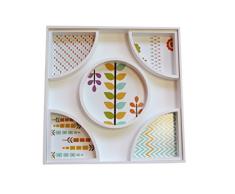Val&Time MAPLAT Mamie Cool Plateau avec 5 Compartiments Bois Multicolore