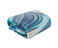 Eurofirany Plaid Moelleux et Doux Motif lÃ©opard Bleu 150 x 200 cm