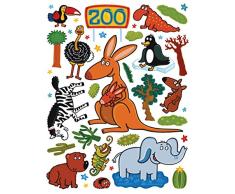 AG Design Sticker Mural Zoo k1047Â Sticker Mural, polymÃ¨re Film Multicolore 65Â x 0,02Â x 85Â cm