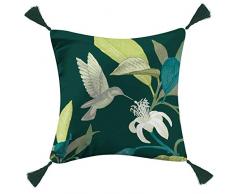 douceur dinterieur Vanilla Coussin Pompons, Vert, 40 x 40 CM