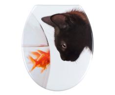 Wenko 20540100 Abattant WC Motif Imprimé (Poisson et Chat) Duroplast