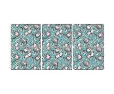 Pimpernel Pomona Lot de 6 Sets de Table avec Envers en liège Turquoise 30,5 x 23 cm