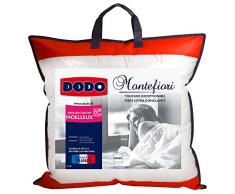 Dodo MONTEFIORI60 Oreiller, Enveloppe : 100% Coton SANFORISE Haut de Gamme-Soft Touch, Blanc, 60X60