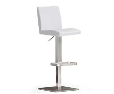 Robas Lund Lo.pez Tabouret de Bar, Acier Inoxydable, Blanc, 52 x 40 x 110 cm