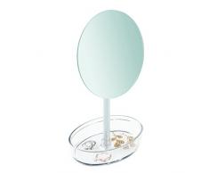 Interdesign 09562EU Miroir de maquillage autoportant Plastique/Métal/Verre Clair/Chrome 13,97 x 15,24 x 28,57 cm