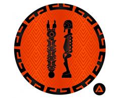 Homedecor. Maison Shaka et Le Zulu DIY adhÃ©sif Cercles Murale sur Toile, tissÃ© Polyester, Medium, 47Â x 47Â cm, Tissu, Multi/Couleur, 47Â x 47Â x 47Â cm