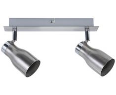 Paulmann 66687 Spotlight Meli Max 2 x 10 W, GU10, 230 V Nickel Satiné Métal 666.87 Plafonnier Lampe LED plafonnier spot de plafond