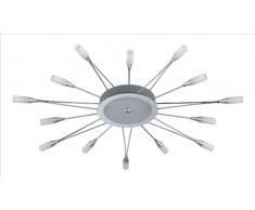 Trio 620721405 Ãclairage Plafonnier LED Brossé Chrome 14 x 2 W 95 x 95 x 5 cm