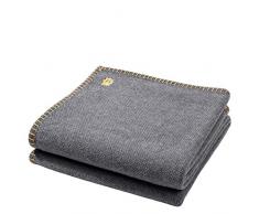 zoeppritz since 1828 Couvre-lit matelassÃ© - Plaid Ã©lÃ©gant en Pure Laine Vierge avec Crochet - 130 x 190 cm, Laine Vierge, 160 Curry, 150 x 200 cm