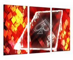 Tableau Moderne Photographique, Impression sur bois, Jeu de sociÃ©tÃ©, casino, cartes de poker, as de pique, 97 x 62 cm, ref. 26882