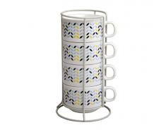 Tour 4 Tasses en porcelaine Bloom - ZEMUP