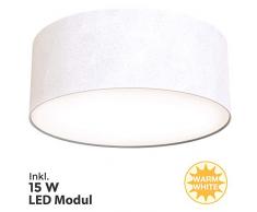 Briloner Leuchten Plafonnier LED en tissu Blanc 1 350 lm 3000 K