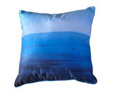 Coussin 40 x 40 cm déhoussable - Thème mer - couleur: Bleu - Photo dart by Isabelle Delbecque