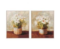 Belssia Tableau avec Design Fleurs Champ, Bois, Multicolore, 66Â x 2Â x 81Â cm