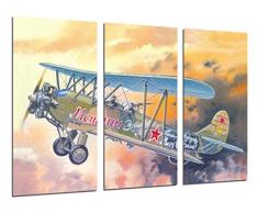 Tableau Moderne Photographique, Impression sur bois, Aviation, Dessins, AntiquitÃ©s, Avions de guerre, 97 x 62 cm, ref. 26456