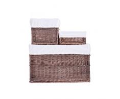 e-wicker24 Étagère en Osier 60 x 40 x 40 cm, Panier, Marron foncé, 60 x 40 x 40 cm