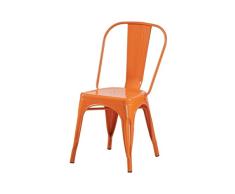 ZONS Chaise Industrielle L35.5xl35.5xH84CM Orange