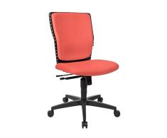 Topstar Chaise de Bureau pivotante Corail Rouge 58 x 58 x 101 cm, Polyester, Corail Rouge, 58 x 58 x 101 cm