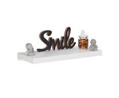 Relaxdays Ãtagère tablette flottante murale plate plateau étroit MDF cuisine bois HxlxP: 4 x 60 x 25 cm, blanc