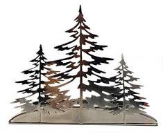 YANKEE CANDLE Snowy Gatherings Photophore en métal Argenté 20,3 cm