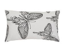 Deco 3D HPC LSHT121442 HC5 LSS Coussin Butterfly 2-30X50cm#, Coton, Noir et Blanc, 50 x 30 x 5 cm