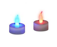 Relaxdays Chauffe-plat Ã LED bougies, couleurs changeantes DÃ©coration de flamme, Ã©lectrique, Blanc, 3.5Â cm