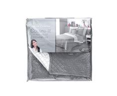 douceur dintÃ©rieur couvre lit 2 pers matel. 220x240 cm microfibre bicolore cottage anthracite/blanc