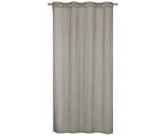 HomeMaison Voilage Coloré en Etamine Unie, Polyester, Gris, 240x140 cm