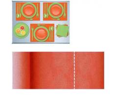 DOPLA SPA Double Nappe Chemin de Table en Tissu TNT 40 x 480 cm Orange prédécoupé. 30 cm Double