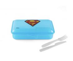 Excelsa Super Héros Superman Boîte déjeuner Lunchbox, Polypropylène, Bleu, cm 22 x 13