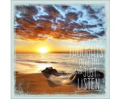 Pro-Art-Bilderpalette an532j5 Tableau mural Design moderne II Inscription en anglais Just listen 50 x 50 cm