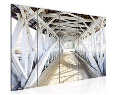 Tableau decoration murale Pont de bois 200 x 80 cm - XXL Impression sur Toile Salon Appartment 5 Parties - prÃªt Ã accrocher - 611855a