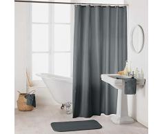 Douceur dIntÃ©rieur ESSENCIA Rideau de Douche avec Crochets, Polyester, Anthracite, 180 x 200 cm