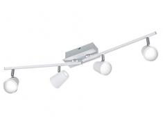 Trio Leuchten 573190107Â Lampe de table Nickel mat/chromÃ©/, Chrome, WeiÃ, 8.0 x 81.5 x 20.0 cm