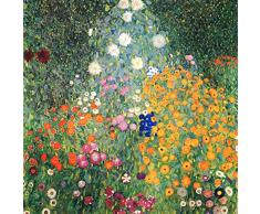 Legendarte Tableau, Impression sur Toile - Jarden De Fleurs Gustav Klimt - cm. 60x60