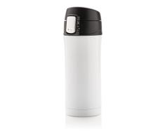 KBK Mug Isotherme Vérouillable, Acier Inoxydable, Blanc, 19 x 6.5 x 6.5 cm
